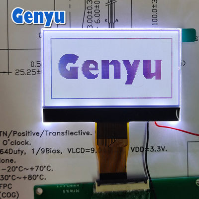 Un buon prezzo. 2.42 pollici 128x64 schermo LCD riflettente sfondo bianco 24PIN FPC connettore in linea